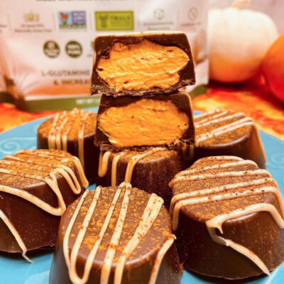 Pumpkin Peanut Butter Cheesecake Truffles close