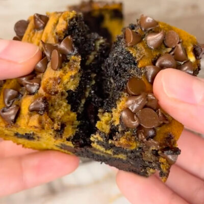Pumpkin Swirl Brownies inside